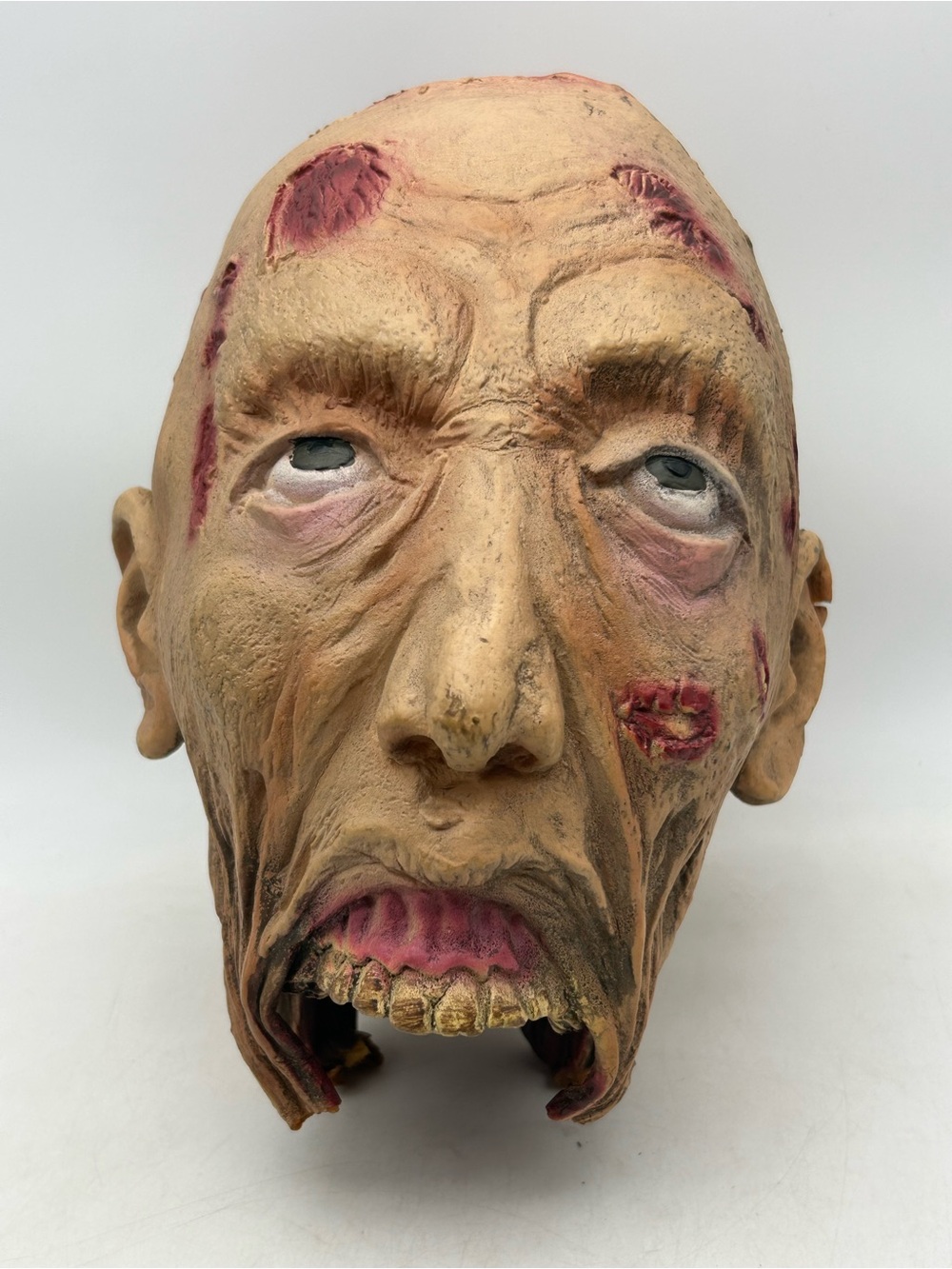 Rare Vtg Life size Zombie Head Prop Very Detailed 10” Horror Halloween Dead Man